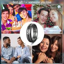 Men's Gothic Punk Cross Spinner Ring, Black Stainless Steel Engraved "Promise You & Myself" Promise Ring, Hip Hop Streetwear Jewelry For Daily Wear - Gun Black - View 7