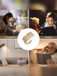 LED Double-Sided Touch Control Wall Lamp, 3 Lighting Modes: White, Warm, Neutral, Suitable For Room, Living Room, Hallway, Corridor, Office, Study, Bedside Nightlight, Wall Lamp & Table Lamp 2-In-1 - Touch Lights - View 8