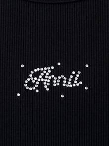 Annil [Đầm ôm eo] Đầm công chúa dáng chữ A phối vải cotton co giãn mềm mại, thân thiện với da, thoáng mát, dành cho bé gái, kiểu dáng ngọt ngào, dài. - màu đen - Xem 4