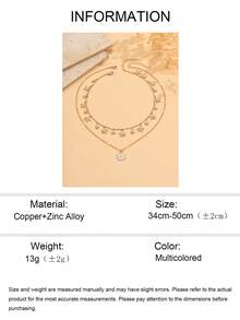 两件套女孩甜美雏菊吊坠项链套装，可爱海滨风海星流苏饰品，适合日常佩戴、海滩约会、度假旅行。项链长度可定制，海星和花朵数量可能有所不同。 - 彩色 - 查看 5