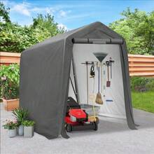 Outdoor Storage Shed Tent,Heavy-Duty Portable Canopy,Waterproof Carport Garage Shelter With Roll-Up Zipper Door & Vents, UV-Resistant Canopy For Motorcycle, Bike, Lawn Mower, Tools, Gray - A - 查看 13