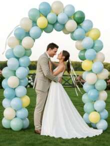 10英寸鼠尾草绿、蓝色、黄色气球，灰色、蓝色、橄榄绿、浅黄色、象牙色乳胶气球，配丝带，灵感源于自然，适用于生日、婚礼、婴儿派对装饰 - A-1 - 查看 11