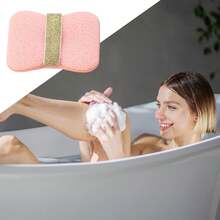 2-In-1 Double-Sided Exfoliating Bath Sponge Bag, Bathing Sponge Soap Bag, Body Scrubber Shower Loofah (12x8.5cm) - View 3