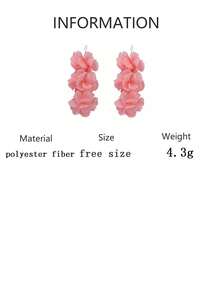 一对夸张时尚布艺花朵耳坠，春夏百搭日常佩戴，适合女性 - 布藝花朵 - 查看 11