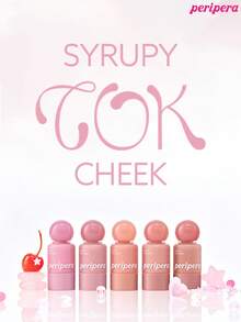Peripera K-Beauty SYRUPY TOK CHEEK 液體腮紅，奶油腮紅質地，打造自然發光妝效，質地滑順，自然妝容 - #14 Cotton Fig - 查看 12