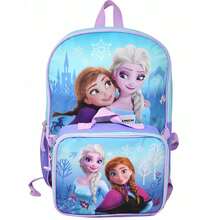 Disney Frozen Elsa & Anna 16" Backpack For School With Rectangular Lunch Bag, For Kids - 彩色 - 查看 1