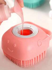 1pc Soft Silicone Bath Brush, Gentle Exfoliating Massage, Effective Home Bathing Tool - Multicolor - View 2