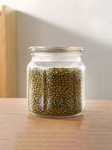 Glass Food Storage Container With Airtight Wooden Lid, Suitable For Home And Office Coffee Canister, Transparent Glass Jar For Tea Leaves, Coffee Beans, Nuts, Spices, Sugar, Overnight Oats, Grains, Rice, Candy And More - Clear - View 8