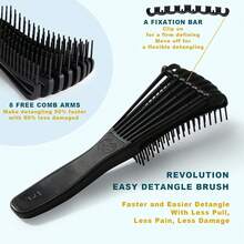 Hair Brush For Curly Hair, Detangler Brush For Natural 3/4abc Hair Easier And Faster Detangling For Women, Men & , Gre1en - 格林 - 查看 6
