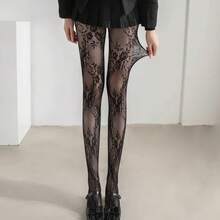 5 đôi tất lưới ren jacquard mỏng, họa tiết cổ điển, gợi cảm, ôm sát, đa năng, có độ co giãn cao. - Nhiều màu - Xem 10