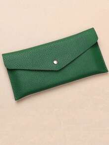1pc Reusable PU Leather Cash Envelope, Suitable For Travel And Budgeting, Multifunctional Bill Fold With Coin Pouch - Multicolor - View 5