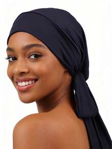 1件情人节女士睡帽，弹性绑带设计，丝滑柔顺，休闲居家日常护发睡帽，圣诞礼物 - 彩色 - 查看 5