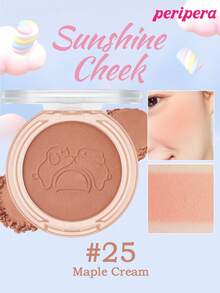 K-Beauty Peripera 單色粉末腮紅盤，霧面細緻不結塊粉末腮紅，持久妝效，全方位裸妝臉部美妝彩妝盤，韓系妝容，4.2g - #25 Maple Cream - 查看 1