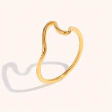 Classic European And American Minimalist Wave Ring, Fashionable Versatile 18K Gold Plated Stainless Steel Jewelry - Multicolor - View 3