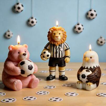 1pc The Bald Eagle Holds A Football Scented Candle Silicone Mold For DIY Bear, Lion Football Plaster Resin Decorative Piece. It Is A Home Decoration And Creative Handmade Gift Suitable For Football Enthusiasts. It Is Easy To Demold And Can Be Reused