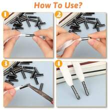 24 Pieces Metal Aglets For Shoelaces DIY Repair Tips Replacement Ends For Paracord Hoodies Sneakers Canvas Shoes Black - 如圖所示 - 查看 7