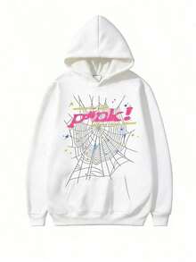 2026NEW Hip Hop Spider Hoodies Set Y2k Hoodie ,Tracksuit Pullover Sweatshirt And Trousers For Men Or Women Matching Hoodies For Couples Casual UnisexLoose And-Unisex Comfortable Vintage Street Style Loose-Fit Washed T-Shirt - 白色 - 查看 10