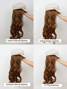 26-Inch Beret Wig With Curly Hair, Elegant And Fashionable, High-Temperature Synthetic Long Curly Wig, Suitable For Women's Daily Wear. - Multicolor - View 9