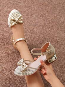 Girls' Bow Decor Sandals, Suitable For Summer Outdoor Wear - Gold - View 2