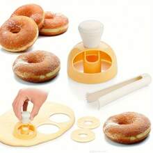 2pcs Universal DIY Donut Making Kit - Non-Stick PP Plastic Donut Cutter Tool And Scoop, Easy For Home Kitchen Use, Suitable For Donut Makers And RV Kitchen Baking - Multicolor - View 3