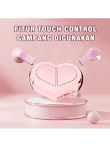 New Wireless In-Ear Headphones, Perfect For Couples, With A Couples-Style Design, Type-C Charging Interface, Charging Case, And Beautiful Music Entertainment. - Pink - View 7