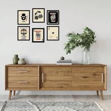 6pcs Poker Wall Decor Set, Retro Pink/Black Ace & Queen Playing Card Minimalist Style Canvas Artwork, Suitable For Bedroom, Living Room, Gallery, Bar, 8*10 Inch Frameless - Black - View 5