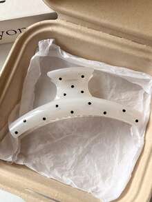 2个/1个 女士 4.57英寸/11.6厘米 棕白轻便塑料发夹，适合日常佩戴、休闲、派对、通勤、海滩、度假、扎马尾辫、盘发、洗脸、化妆、服装配饰 夏季发饰 沙滩抓夹 度假发夹 - 彩色 - 查看 5