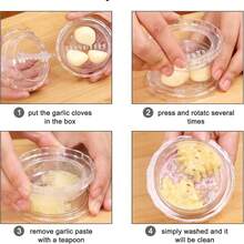 1/2 件装手动蒜蓉器 - 多功能研磨器，适用于大蒜、洋葱、生姜、香草、坚果等，抗冲击厨房小工具，易于使用和清洁 - 透明 - 查看 11
