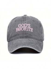 1pc Women's God's Favorite Embroidered Baseball Cap, Suitable Everyday, Festivals And Gatherings - Màu Khaki - Xem 4