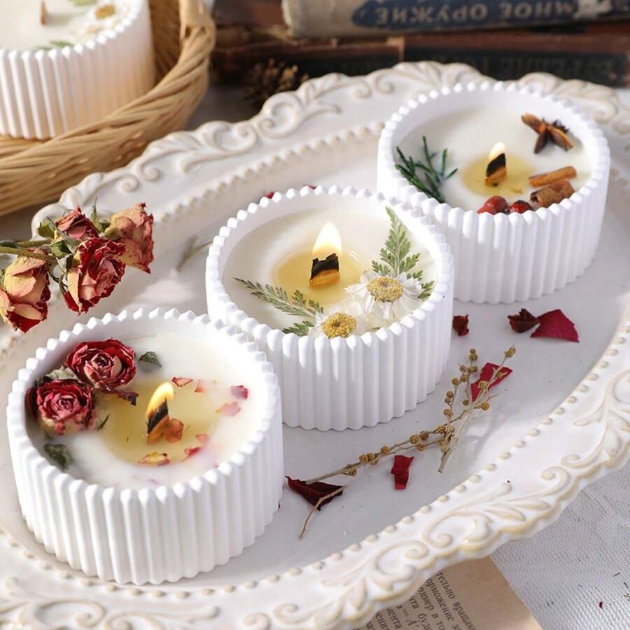 DIY Striped Candle Holder, Crystal Epoxy Resin Mold, Striped Storage Box, Gypsum Silicone Mold