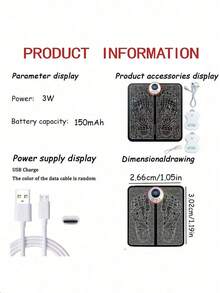 YUZHAOLIN 电动EMS足部按摩垫，缓解疼痛，放松足部，穴位按摩，肌肉刺激，改善血液循环 - 黑色 - 查看 5