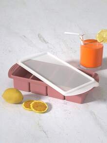 带盖硅胶冰格 - 硅胶冷冻食品模具 - 大号冰格，硅胶冷冻容器，用于冷冻和储存汤、酱汁、肉汤、剩菜 - 可制作 4 个完美的 1 杯冰块 - 多 - 查看 6