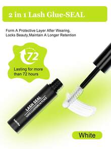 1支睫毛粘合剂，5毫升粘合剂和5毫升密封剂，带刷子，强力睫毛胶，二合一睫毛粘合剂和密封剂，防水持久，全天佩戴，二合一睫毛粘合剂和密封剂，适用于DIY睫毛嫁接，睫毛胶，睫毛胶 - 黑色 - 查看 4