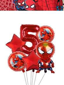 Marvel 蜘蛛侠生日装饰套装，漫威派对用品，包括32英寸红色数字气球，超级英雄儿童生日新年庆祝派对装饰，拍照背景气球 - 氣球套裝 - 查看 12