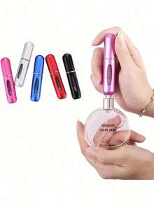 Perfume Bottle 5PCS Mini Refillable Perfume Atomizers - Portable Travel Fragrance Spray Bottles With Empty Pump Cases (5ML Scent Atomizers For Everyday Use), Perfume Bottle Perfume Refillable Bottle Easy To Carry Around  Cosmetic And Perfume Refill Bottle - 黑色 - 1 件 - 查看 11