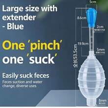 New Aquarium Vacuum Cleaner, High Suction Fish Tank Waste Remover, Turtle Tank Poop Suction Cleaning Tool - A-Blue - View 8