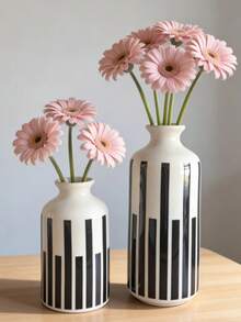 Ceramic Vase With Black Stripes, Simple Vase For Party Decoration - Western-style Bottle - View 5