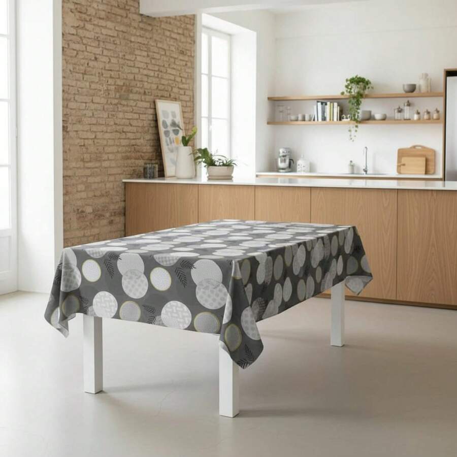 Kiva Stain-Resistant And Waterproof Oilcloth Tablecloth, Sizes From 100x140 To 300x140 Cm And Round 140 Cm - Easy-Clean Oilcloth Tablecloth For Rectangular And Round Tables - Available In 10 Designs - 選項 2 - 查看 1