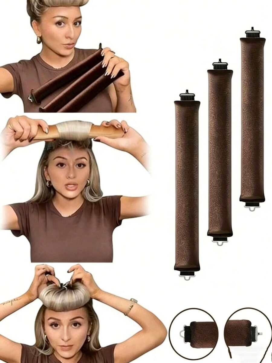 1pc/4pcs No Heat Curler, Hair Band Curler And Hot Curler, Made Of Soft High Elastic Rubber, No Heat Needed, Hair Styling Tool Accessory