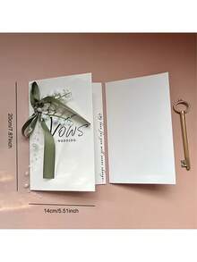 4张婚礼誓言卡，简约DIY新郎新娘告白笔记本，铃兰婚礼誓言卡，附赠笔和钥匙扣 - 手写新婚誓言小册子，主题派对，节日庆典，婚礼季 - 多色 - 查看 5