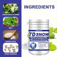 BHATCYK 1pc 7D SNOW Hydroxyapatite Remineralizing Teeth Cleaning Powder, Teeth Whitening, Tooth Polishing Tooth Deep Cleaning Powder, Tooth Cleaning Powder For Daily Life. Travel, Tooth Polishing Tooth Deep Cleaning Powder, Tooth Cleaning Powder For Daily Life. Travel - cây bạc hà - Xem 8