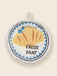 1条/4条装珊瑚绒柔软吸水不掉毛挂式手巾，可爱卡通甜甜圈图案，多用途吸水速干毛巾，适用于浴室和厨房 - 彩色 - 查看 11