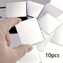 10pcs 3 Inch X 3 Inch Mini Square Acrylic Mirror Stickers, Suitable For DIY Crafts - Multicolor - View 9
