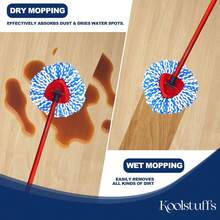 2/3 Pack Spin Mop Replacement Heads, Triangle Microfiber Mop Head Refill For 2-Tank Spin Mop System, 360° Rotating Easy Wring Mop Replacement Head, Washable Floor Cleaning Mop Heads Blue & White - 2 vỏ bọc bằng vải - Xem 7