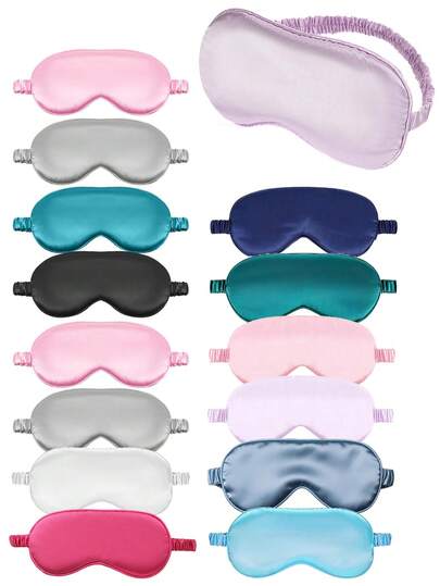 1pc Silk-Like Blackout Sleep Eye Mask, Soft Satin Eye Mask With Elastic Strap, Suitable For Travel, Nap, Meditation, Party, Gifts, Small Presents