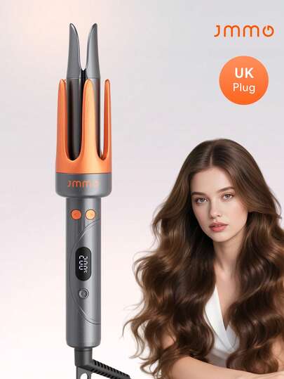 JMMO HAIR One-Touch Instant Hair Curler, Electric Automatic Curling Iron, 32mm Large Wave Curls, 4 Adjustable Temperatures, Fast Heating & 2-Way Rotation, Auto Shut-Off, Anti-Scald, Curly Hair For Hair Styling Graduation Birthday Holiday Graduation Birthday Holiday Holiday Summer Fall Autumn Women Makeup Cosmetic Wedding Party Beach Travel Camping Outdoors School Campus, Easy To Use-UK Plug