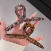 1/2pcs Vintage Leopard Print Hair Clips - Large Cross-Shaped Sturdy Hair Clips, Elegant Retro Hair Accessories For Women Summer Beach Claw Clips Vacay Hair Claws,Holiday,Travel - Multicolor - View 2