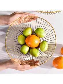 1pc Oxidation-Resistant Ventilated Iron Fruit Basket - Kitchen Fruit & Snack Storage Organizer Basket, Suitable For Living Room Or Kitchen, Home Decor, Kitchen Essentials, Gift For Women, Men, Friends - Multicolor - View 4