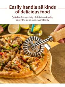 Bộ khuôn làm bánh bao kiểu Ý, khuôn bánh nướng và bộ dụng cụ làm bánh bao, dao cắt bột cán gỗ, dao cắt pizza, dụng cụ cán mì, dao cắt pizza và mì ống hợp kim kẽm, khuôn bánh nướng bằng gỗ, khuôn cắt bánh quy, dụng cụ vét bột, dụng cụ làm bánh bằng thép không gỉ, thích hợp để làm bánh nướng, bánh quy, vỏ bánh bao và làm bánh DIY. - Xem 3