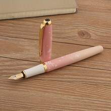 1 pieza Pluma fuente de metal con diseño de flor de cerezo rosa, artículos de oficina, útiles escolares, herramienta de escritura, de vuelta a la escuela - Multicolor - Ver 2